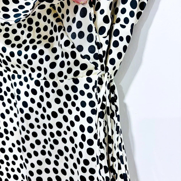 MANGO Beige maxi polka dot  and ruffles dress - Picture 10 of 11